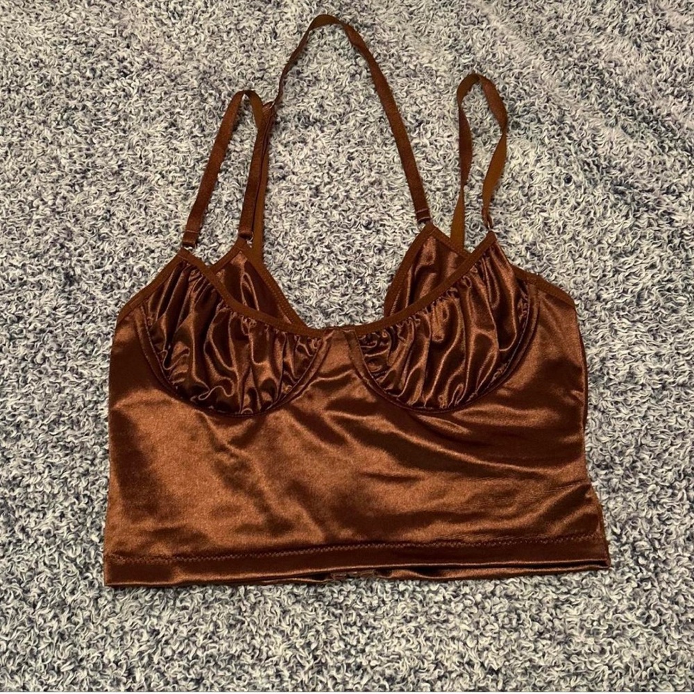 Tank top brown satin